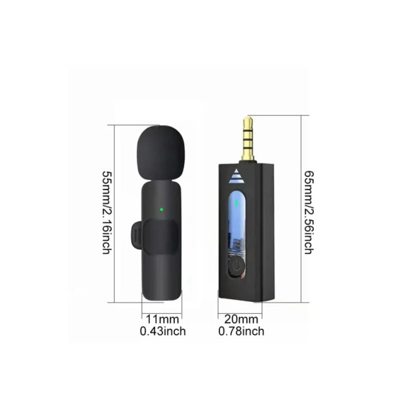 Kablosuz Çift Yaka Vlog Mikrofonu (3.5mm - Çok Yönlü Kondenser Mikrofon Cep Telefon-Müzikseti- Anfi) - 3