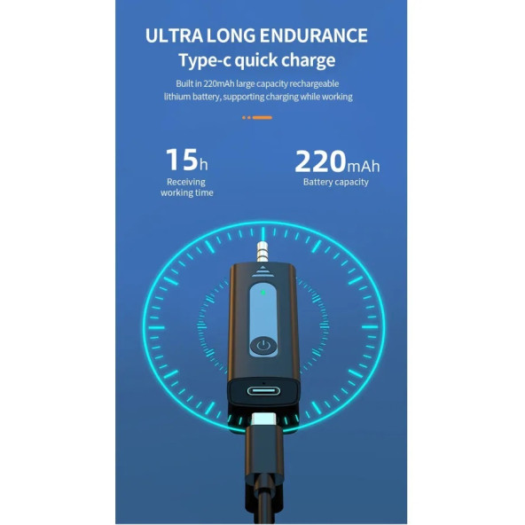 Kablosuz Çift Yaka Vlog Mikrofonu (3.5mm - Çok Yönlü Kondenser Mikrofon Cep Telefon-Müzikseti- Anfi) - 4