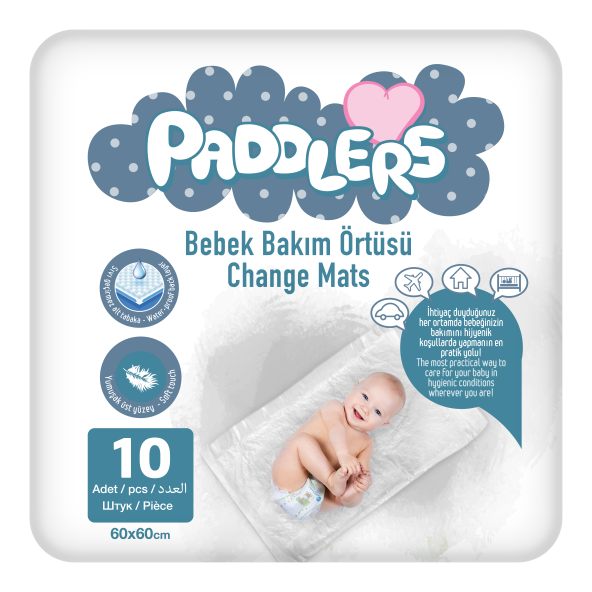Paddlers 8x10 80 Adet Bebek Bakım Örtüsü  (60X60 Boyutunda) - 2