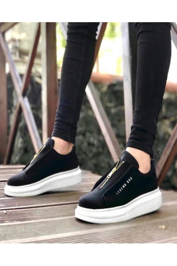 Erkek Cilt Deri Fermuarlı Sneaker Ortopedik Mevsimlik Günlük Ayakkabı - 3