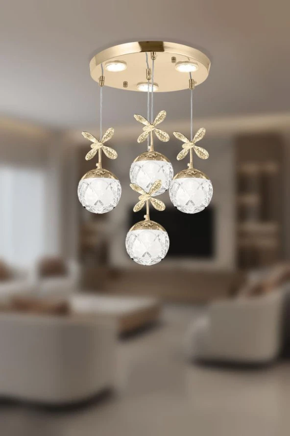 Eray Aydınlatma 2560-3+1 4Lü Sarkıt Led Avize