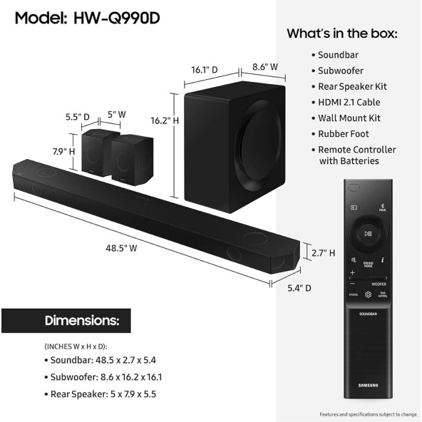 Samsung HW-Q990D 11.1.4 Kanal 656 W Soundbar - 4