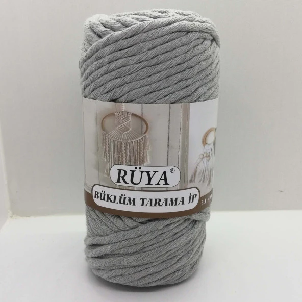 Büklüm Makrome Tarama İpi Açık Gri ( 250 Gr )