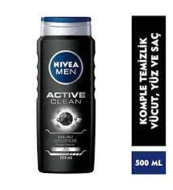 Nivea Men Active Clean Duş Jeli 500 ml 3 ü 1 Arada Komple Bakım