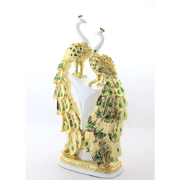 Polyester 2Li Tavuskuşu Biblo - Resim 2