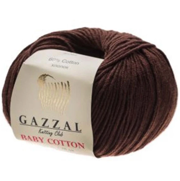 Gazzal Baby Cotton Örgü İpi 3436 Kahverengi