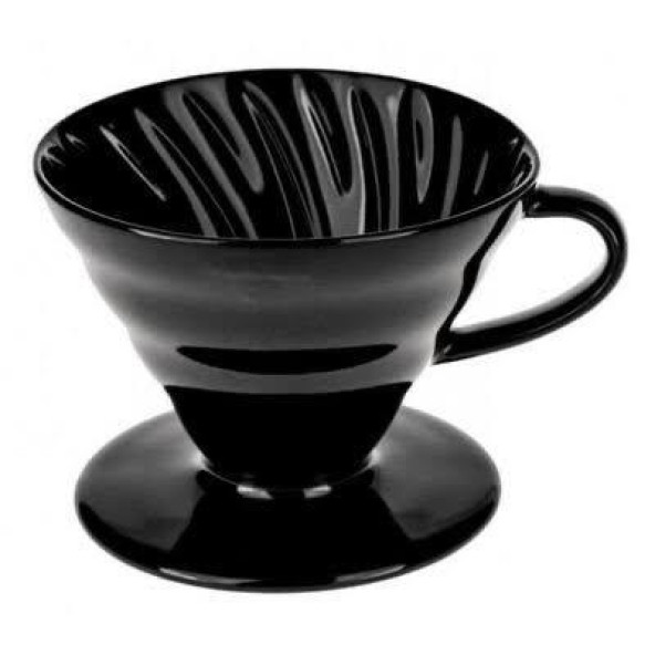 V60 Porselen Kahve Demleme Ekipmanı 3.nesil Siyah