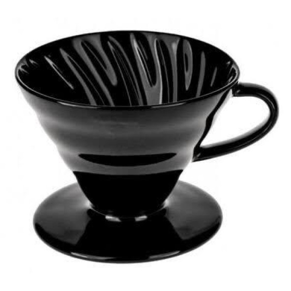 V60 Porselen Kahve Demleme Ekipmanı 3.nesil Siyah - 1