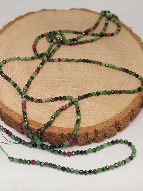 Anyolit (Rubizoit- Rubyzoisit) Taşı 3mm Dizi (45936) - Resim 2