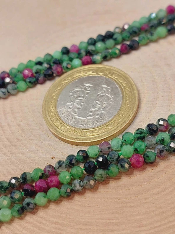 Anyolit (Rubizoit- Rubyzoisit) Taşı 3mm Dizi (45936) - Resim 3