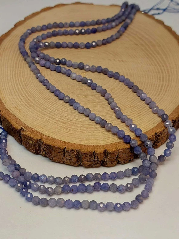 Tanzanit Taşı Faset Kesim Dizi 4mm - Resim 3