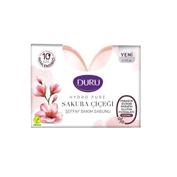 Duru Hydro Pure Sakura Çiçeği Şeffaf Bakım Sabunu 2 x 135 Gr x 4 Paket - Resim 2