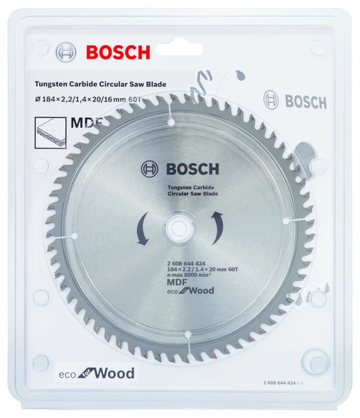 Bosch - Eco for Wood Daire Testere Bıçağı 184*20 mm 60 Diş - 2
