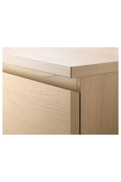 Malm 3 Çekmeceli Şifonyer, Ağartılmış Meşe Kaplama 80x78 - 4