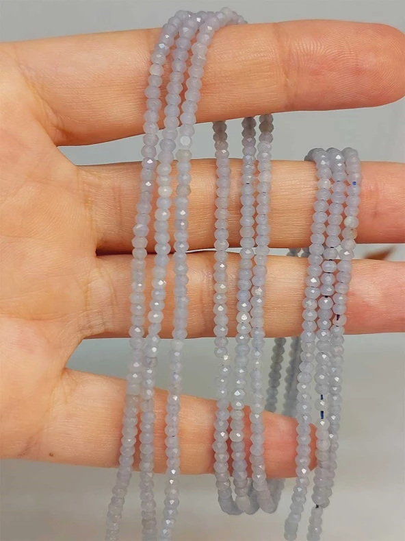 Angelit Taşı Rondela Faset Kesim Dizi 1.5*2.5mm (45942) ürün görseli