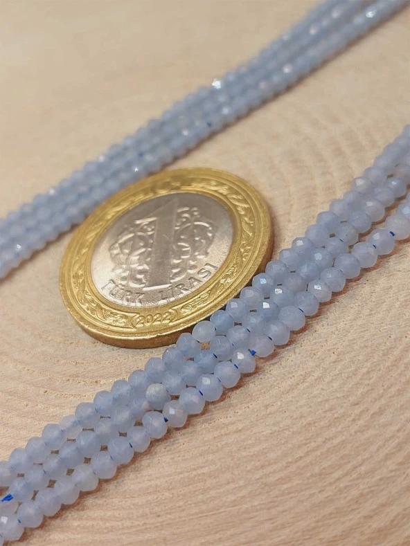 Angelit Taşı Rondela Faset Kesim Dizi 1.5*2.5mm (45942) - Resim 2
