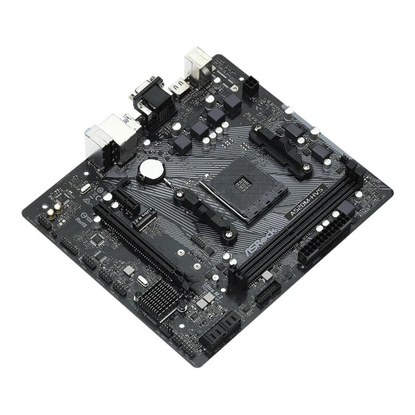 Asrock A520M-HVS Soket AM4 AMD A520 4600 MHz (O.C) m.2 mATX Anakart - 3