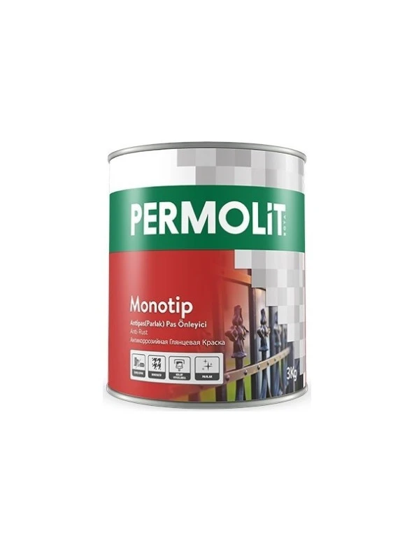 Permolit Monotip Antipas Parlak Metal Boyası 2,5Lt Kırmızı 6020