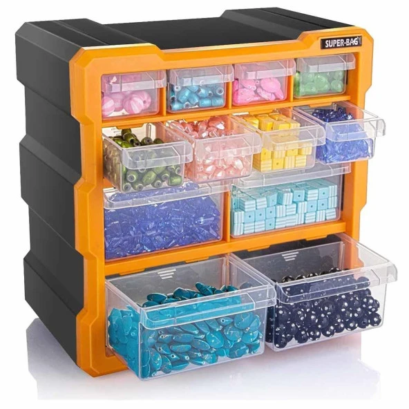 Monoblock Organizer Set 12 Çekmeceli Hobi Kutusu