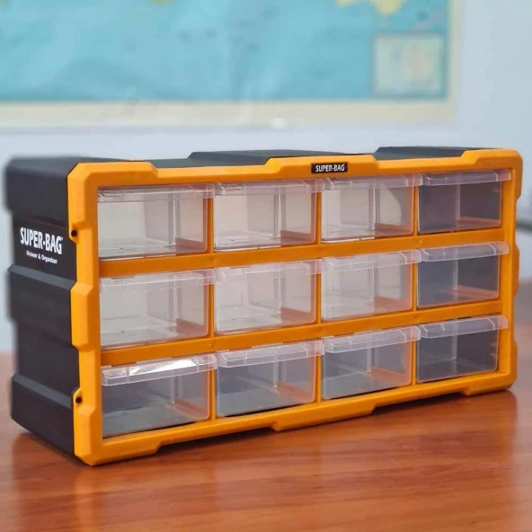 Monoblock Organizer Set 12 Çekmeceli Hobi Kutusu Yatay