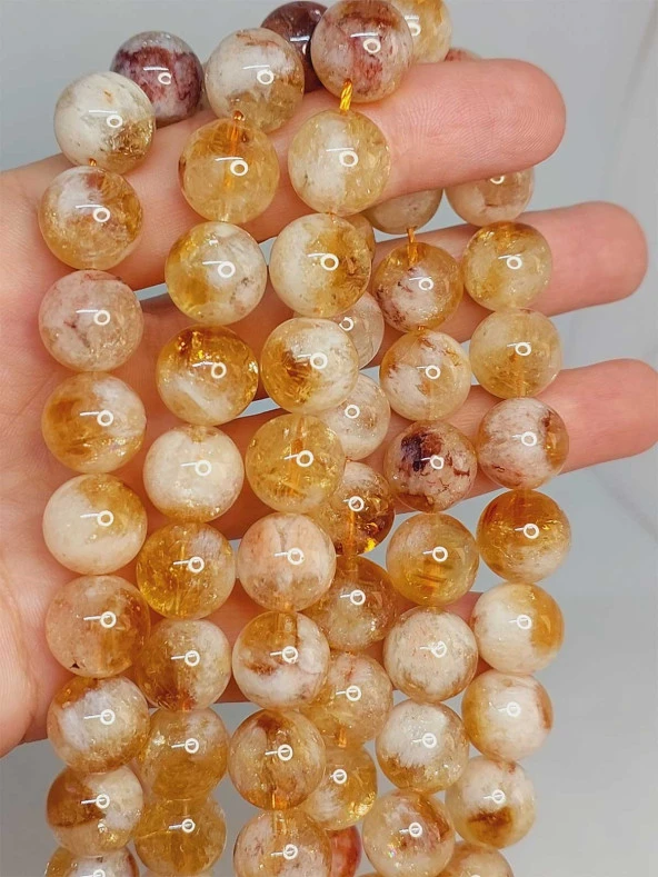 Sitrin Taşı Açık & Koyu Karışık Renk Dizi 12mm ürün görseli