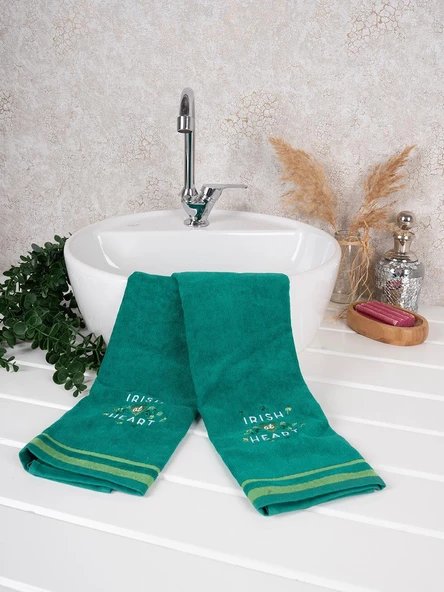 %100 Pamuk İkili 40x66 Cm Nakışlı Desenli El&Yüz Havlu/Havlu Seti - Resim 3