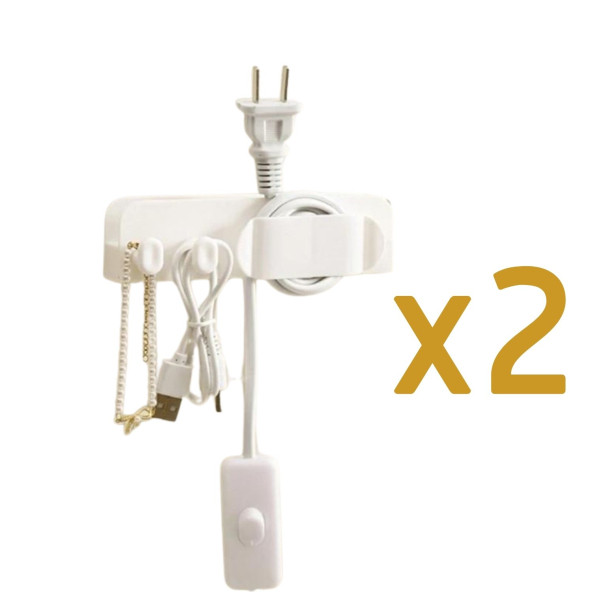 2 ADET -Duvar Tipi Telefon, Tablet Şarj Standı, Yapışkanlı Kablo Düzenleyici, Çok Amaçlı Stant - 2