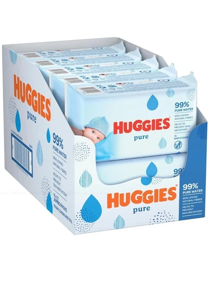 Huggies Pure Yenidoğan Hassas Islak Havlu 72 Yaprak 10'lu Maxi Paket (720 Yaprak)