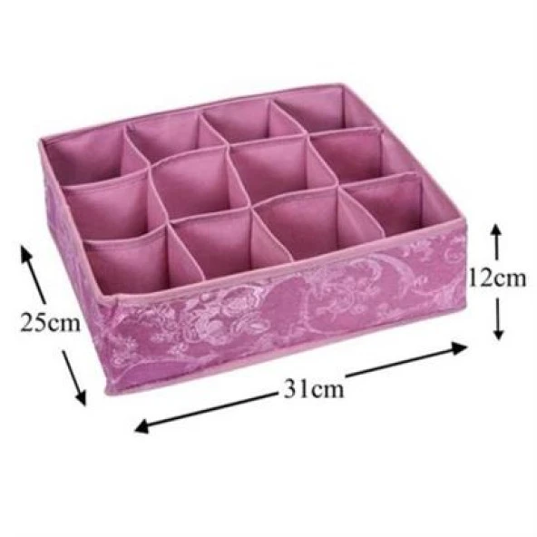 BUFFER® 12 Bölmeli Çekmece İçi Çorap Çamaşır Düzenleyici Bez Organizer - 2