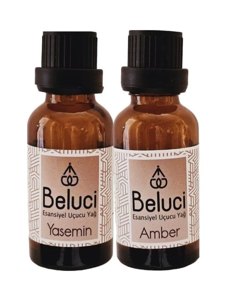 Yasemin + Amber (Oda Kokusu Aroma Terapi Buhurdanlık/Difüzör Yağı) Set 2 Adet x 30 ml