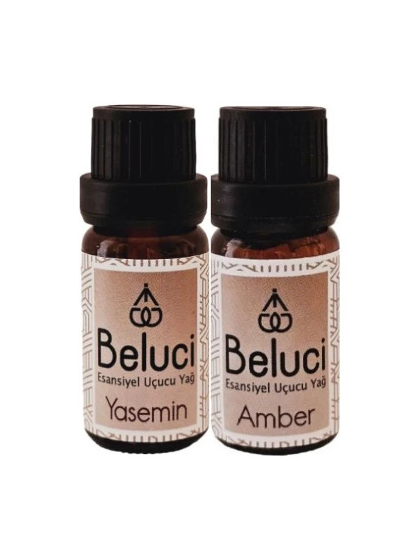 Yasemin + Amber Uçucu Buhurdanlık Yağı Oda Kokusu Aromaterapi Set (2 Ad*10 ml)