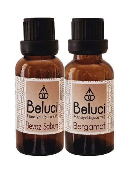 Bergamot + Beyaz Sabun (Oda Kokusu Aroma Terapi Buhurdanlık/Difüzör Yağı) Set 2 Adet x 30 ml