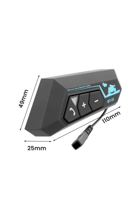 Torima  22B Bluetooth Motosiklet Kulaklığı Intercom Siyah Motorsiklet Kulaklık - Resim 8