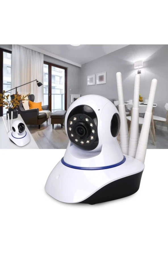 Ev Güvenlik ve İzleme Kamerası 1080P HD Gece Görüşlü Akıllı Hareket Takipli IP KAMERA, 2,4 GHz WİFİ