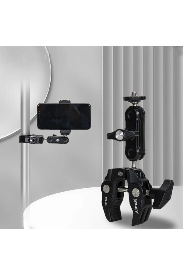 Süper Gopro Telefon Kamera Tutucu 360 Dönen Bilyeli Kol Ve Çift Bilyeli Kafa Adaptörü