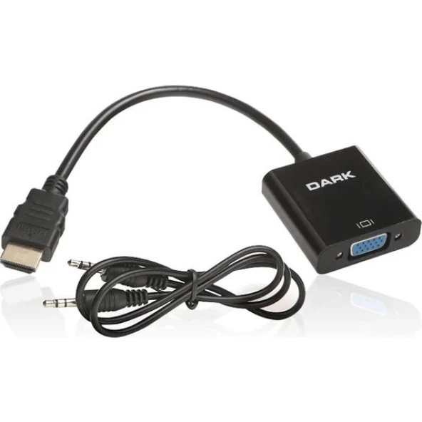 DARK DK-HD-AHDMIXVGA HDMI=>VGA+SES DÖNÜŞTÜRÜCÜ HDMI ÇIKIŞLI PS3, Xbox, FULLHD MEDYA OYNATICILARI,