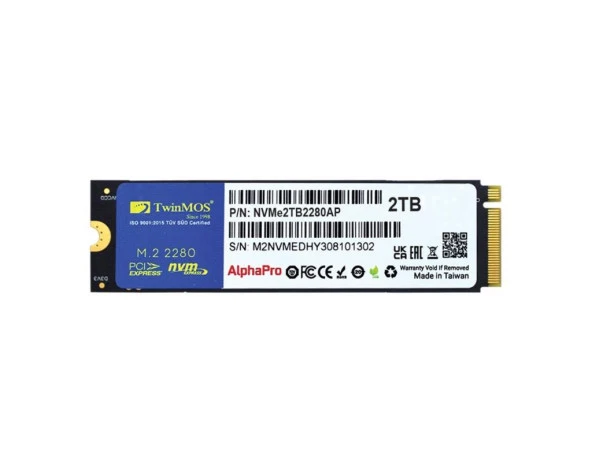 TWINMOS 2 TB M.2 PCIe Gen3 NVMe SSD 3600-3250Mb NVMe2TB2280AP