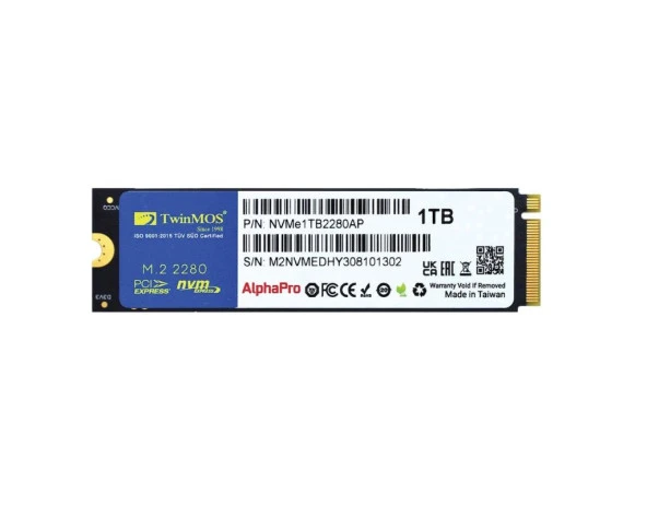 TWINMOS 1 TB M.2 PCIe Gen3 NVMe SSD 3600-3250Mb NVMe1TB2280AP