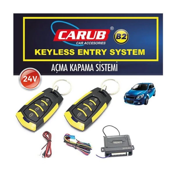 CARUB B2 Açma Kapama 24V S.Çıkışlı Krom (SARI-SİYAH)