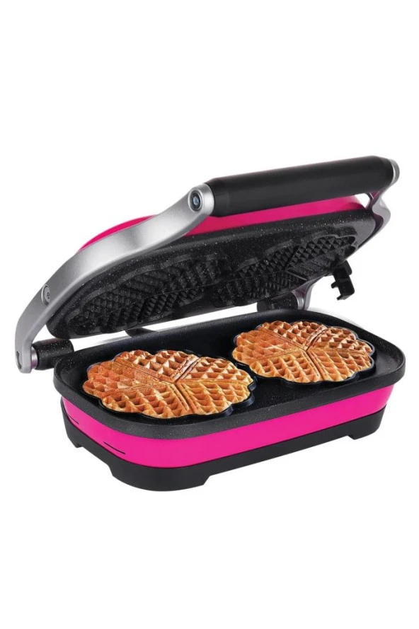 Aksu Vintage Waffle Makinesi Double Barbie Pembe - 2