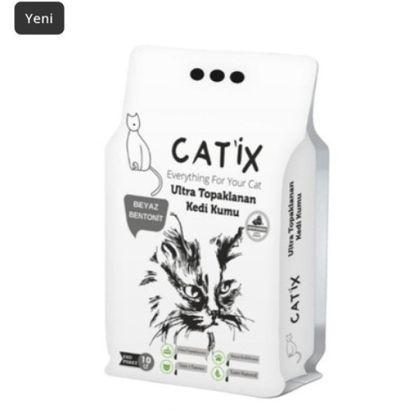 Catix Aktif Karbonlu 10 lt Adet Bentonit Kedi Kumu