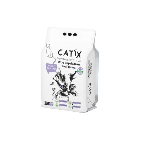 Catix 10lt Beyaz Bentoint Lavanta Kokulu Ince Taneli Kedi Kumu Ultra Topaklanma