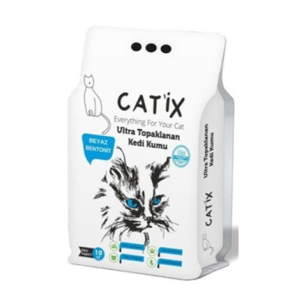 Catix 10lt  Beyaz Bentoint Marsilya Sabun Ince Taneli Kedi Kumu Ultra Topaklanma