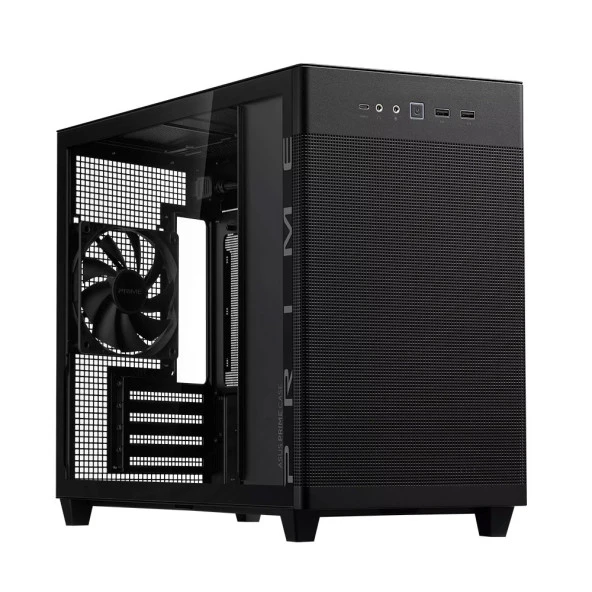 ASUS PRIME AP201 1x120mm Fanlı USB 3.2 Siyah Temperli Camlı Small Tower mATX Kasa - Resim 3