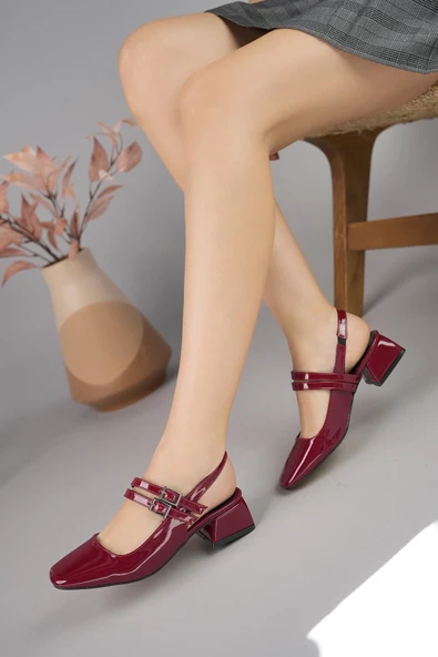 Muggo JANE Garantili Arkası Açık Kare Burunlu Kadın Günlük Kısa Topuklu Ayakkabı - 11