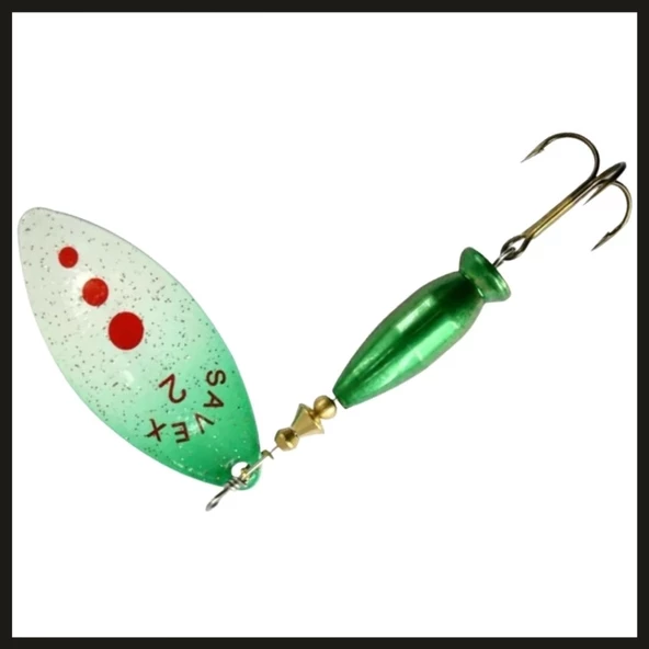 Uyguna-Yakala Beyaz/ Üst Yeşil&kırmızı Noktalı No:2/20 Gr Savex Alpha Long-KAŞ.118 - Resim 2