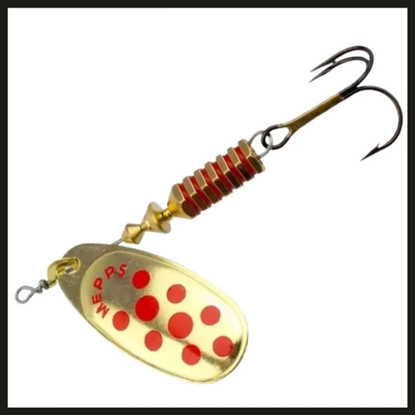 Uyguna-Yakala Altın/kırmızı Noktalı No:3Mepps Comet-ÖKŞ.052 - Resim 2