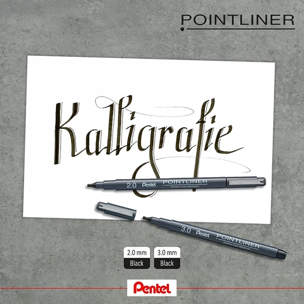 Pentel Pointliner 2.0mm Kesik Uçlu Kaligrafi Kalemi / S20P-C20A - Resim 2