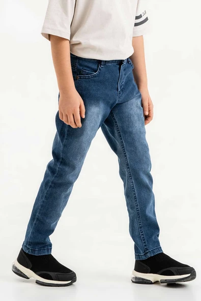 Çift Cepli Fermuarlı Klasik Erkek Çocuk Pantolon - Resim 5