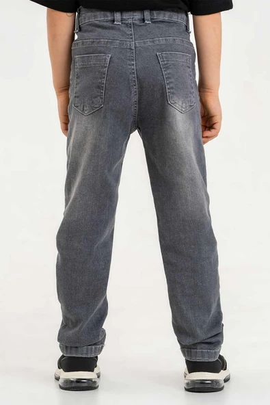 Çift Cepli Fermuarlı Klasik Erkek Çocuk Pantolon - Resim 6